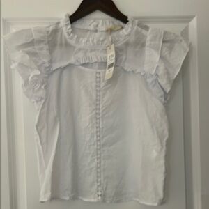 NEW White Ruffled Women's Top